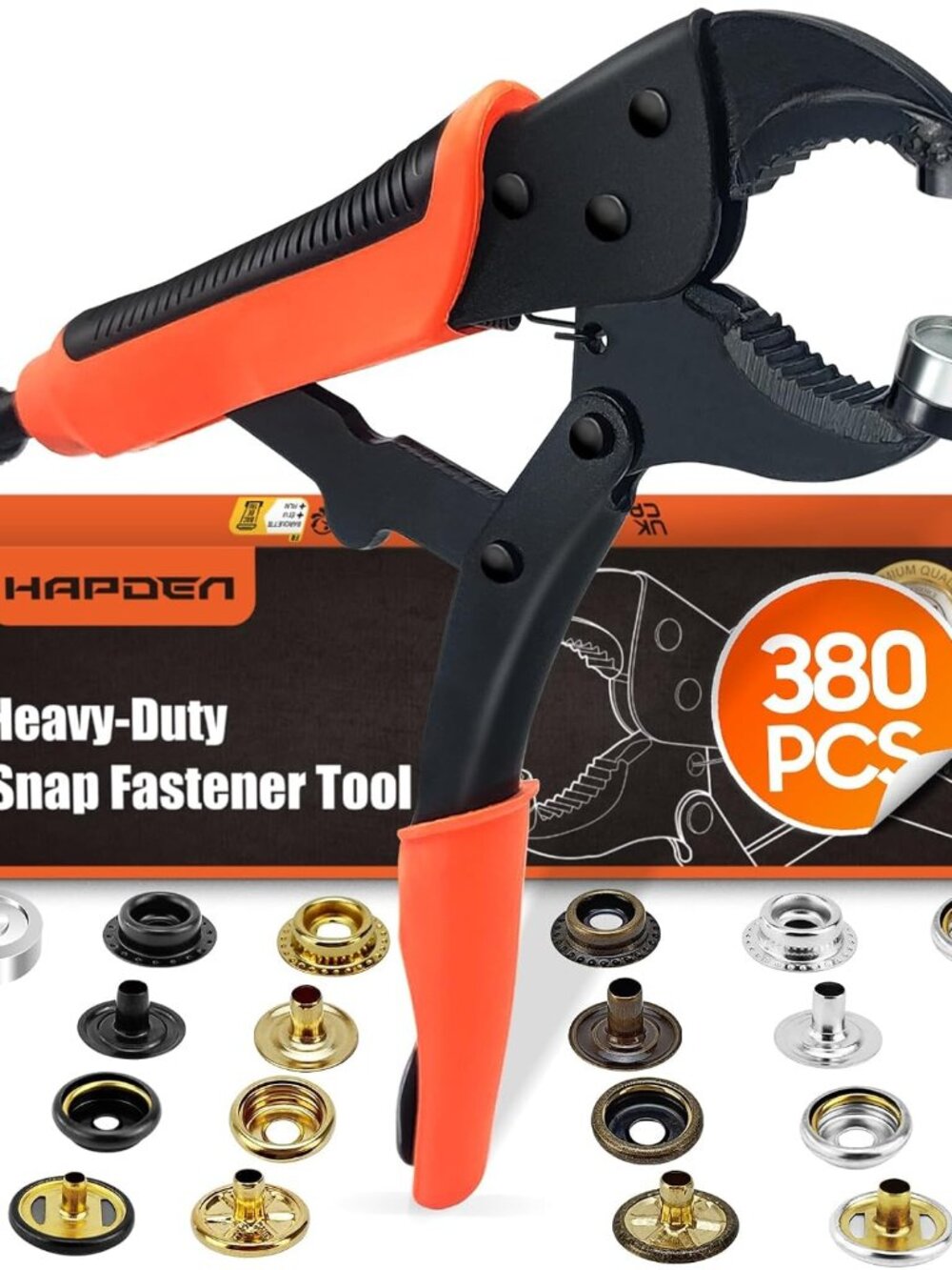 Heavy Duty Snap Fastener Tool, Snap Setter Tool with 100 Sets 4 Color Boat Cover